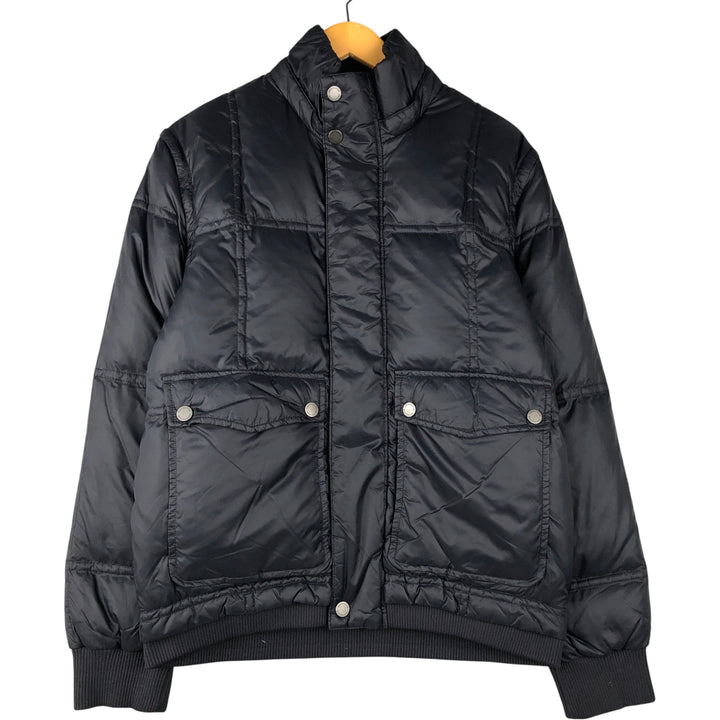 Aquascutum LONDON goose down jacket, men's size L Nylon black type Vintage Second Hand