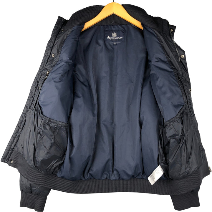 Aquascutum LONDON goose down jacket, men's size L Nylon black type Vintage Second Hand