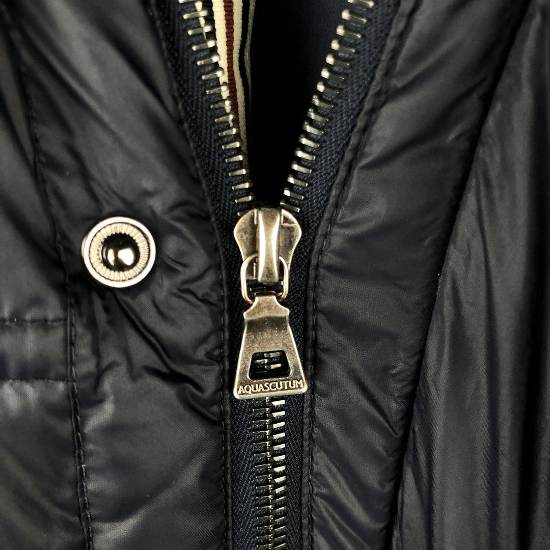 Aquascutum LONDON goose down jacket, men's size L Nylon black type Vintage Second Hand