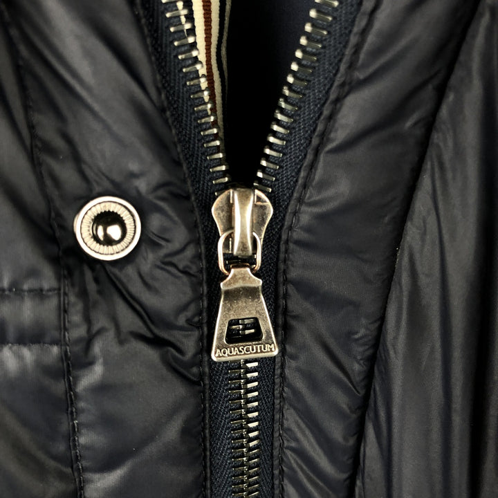 Aquascutum LONDON goose down jacket, men's size L Nylon black type Vintage Second Hand