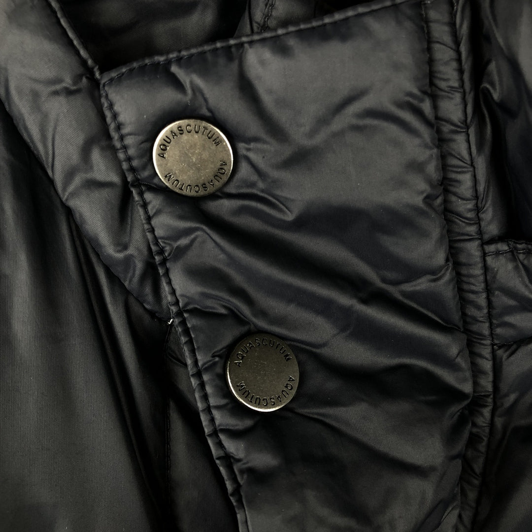 Aquascutum LONDON goose down jacket, men's size L Nylon black type Vintage Second Hand