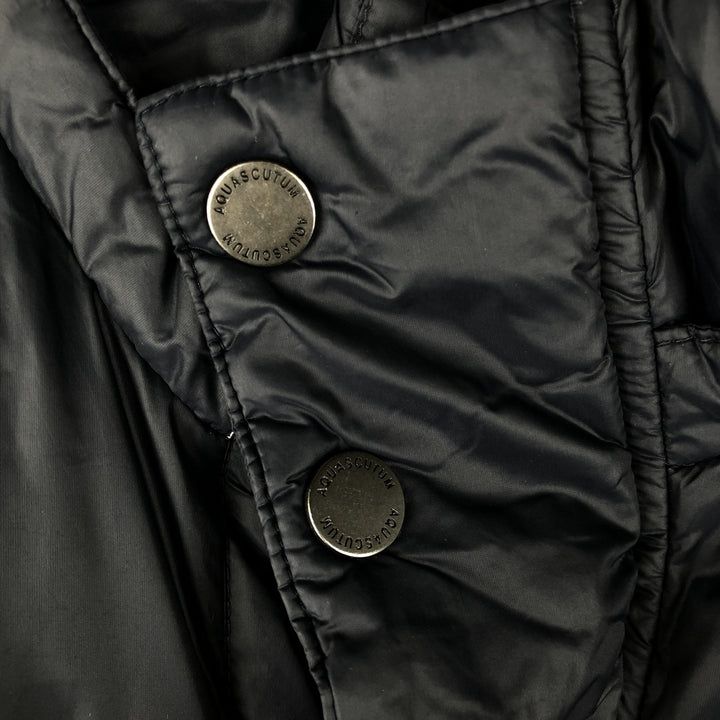 Aquascutum LONDON goose down jacket, men's size L Nylon black type Vintage Second Hand