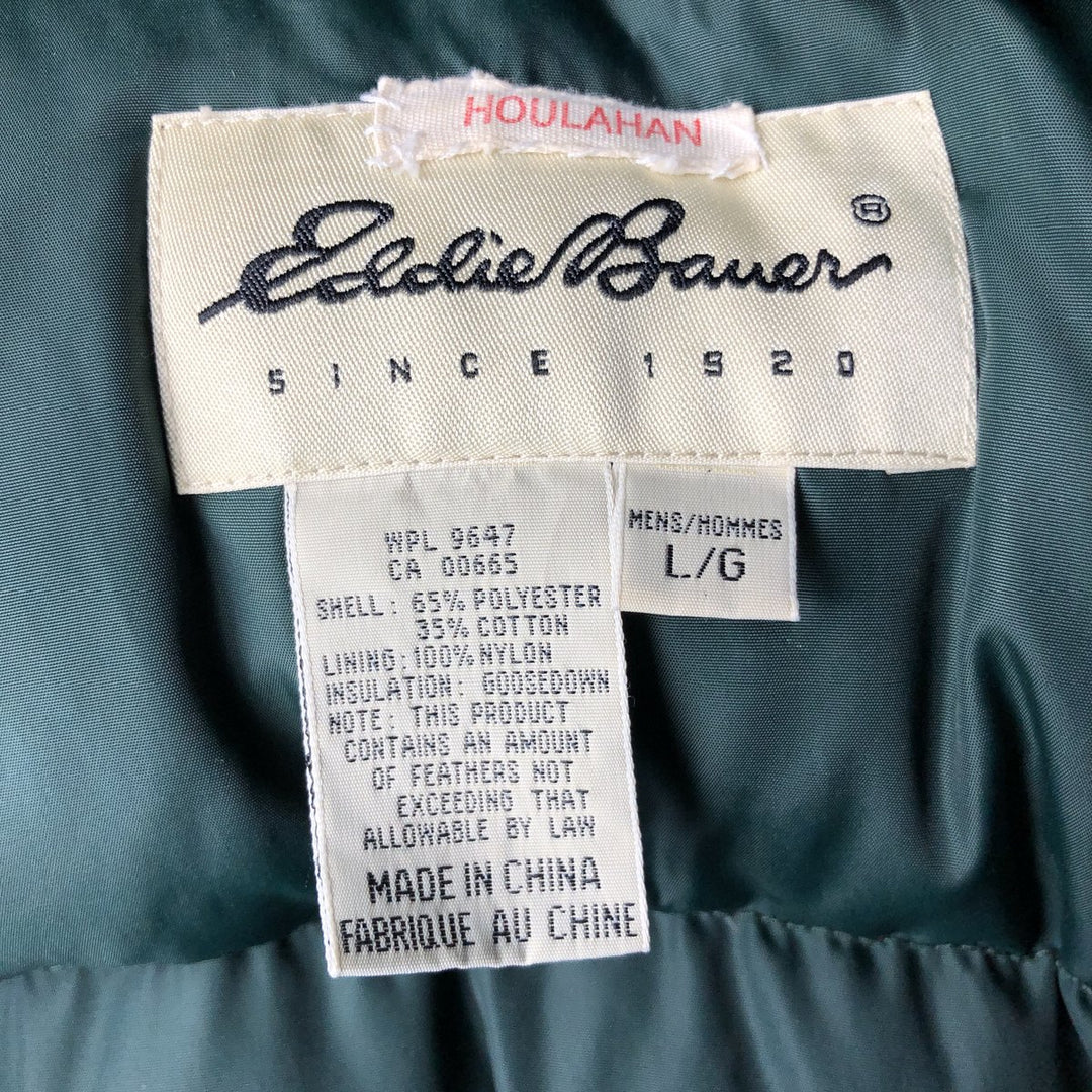 Eddie Bauer Ridge Line Hooded Goose Down Jacket, Men's Size L polyester navy blue type Vintage Second Hand