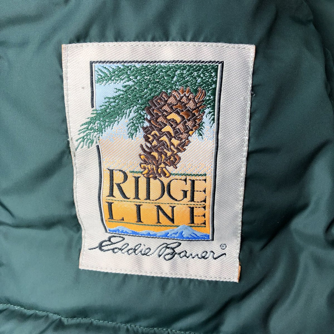 Eddie Bauer Ridge Line Hooded Goose Down Jacket, Men's Size L polyester navy blue type Vintage Second Hand