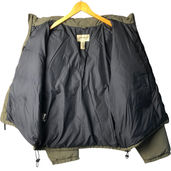 Eddie Bauer Goose Down Jacket, Men's XL Nylon Khaki type Vintage Second Hand