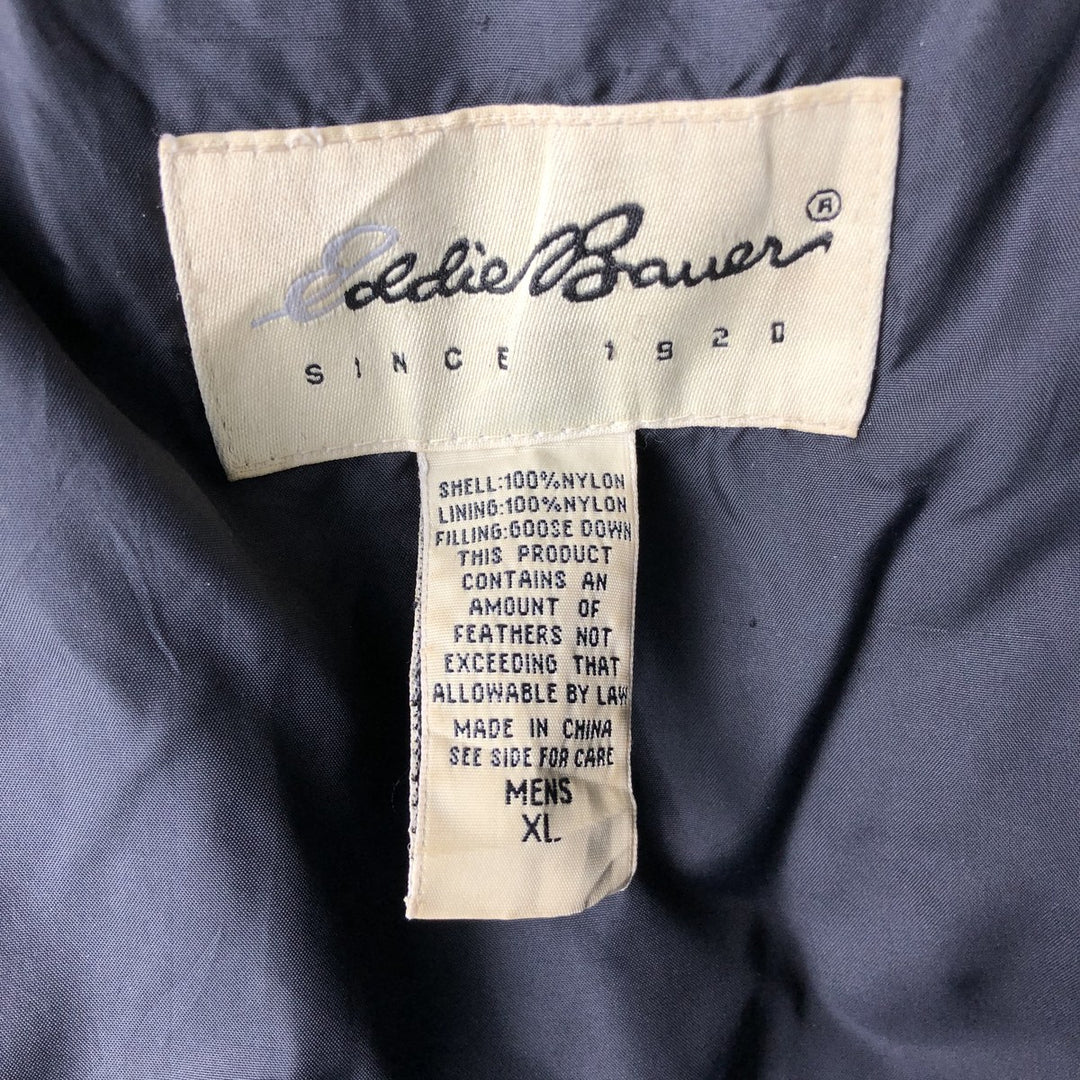 Eddie Bauer Goose Down Jacket, Men's XL Nylon Khaki type Vintage Second Hand