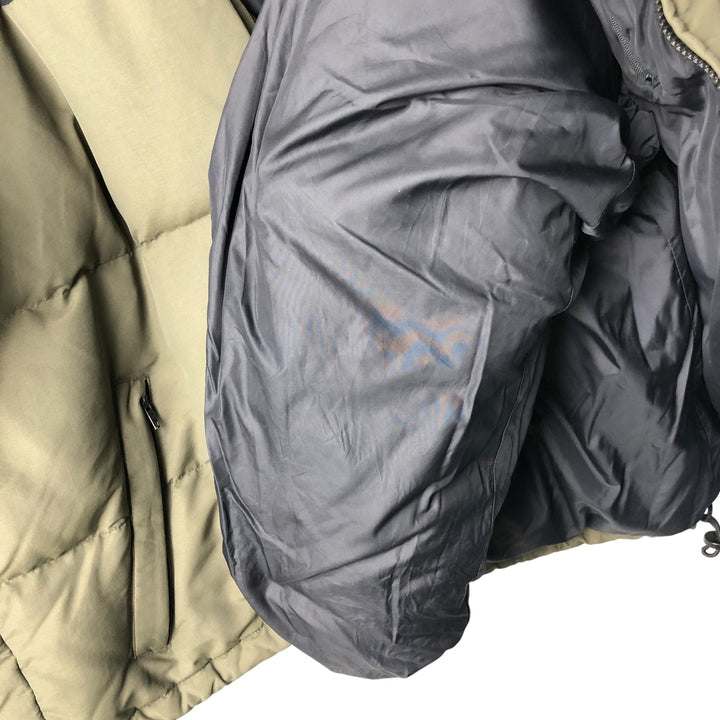 Eddie Bauer Goose Down Jacket, Men's XL Nylon Khaki type Vintage Second Hand