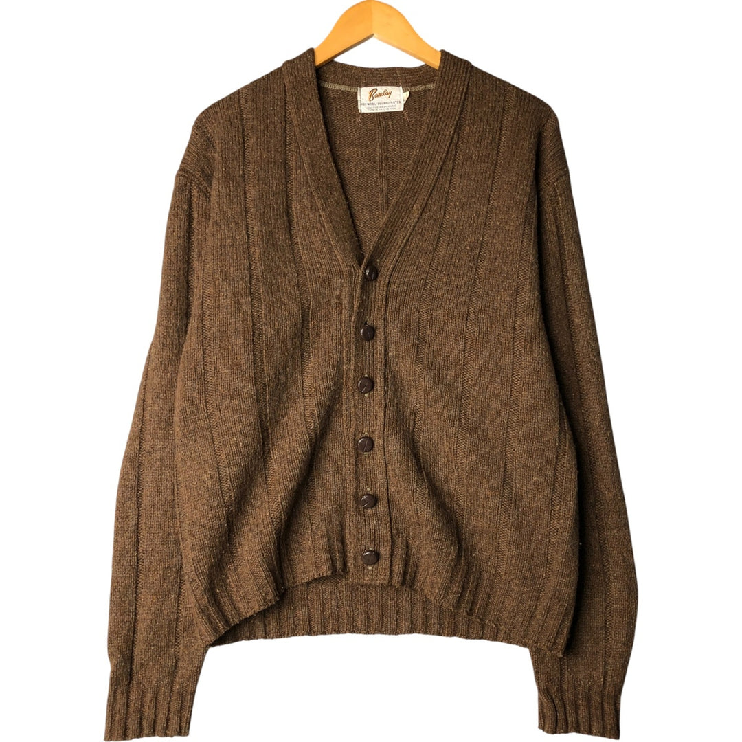 Barclay wool knit cardigan, men's size XL wool brown type Vintage Second Hand