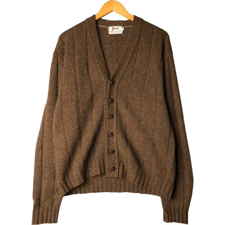 Barclay wool knit cardigan, men's size XL wool brown type Vintage Second Hand