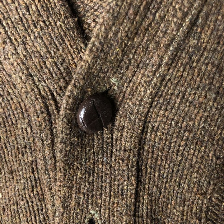 Barclay wool knit cardigan, men's size XL wool brown type Vintage Second Hand