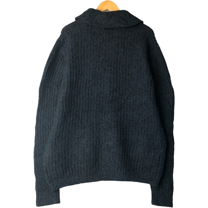 LLBean Shawl Collar Lambswool Knit Cardigan, Men's Size Medium Lamb wool Green type dark green Vintage Second Hand