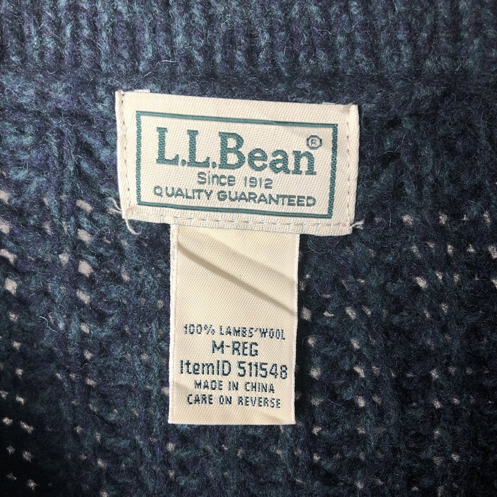 LLBean Shawl Collar Lambswool Knit Cardigan, Men's Size Medium Lamb wool Green type dark green Vintage Second Hand