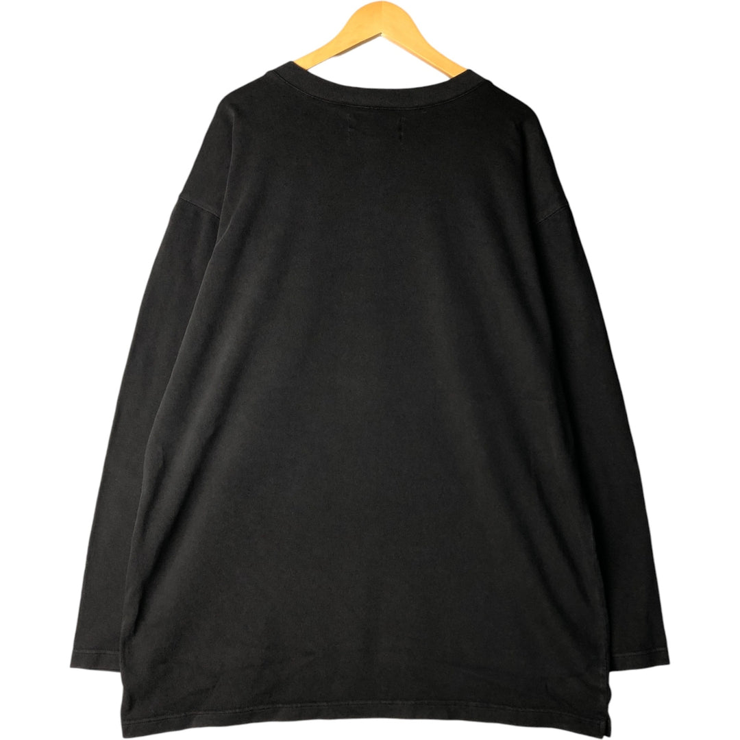 Harley-Davidson Henley Neck Long T-Shirt, Men's XXL cotton black type Vintage Second Hand