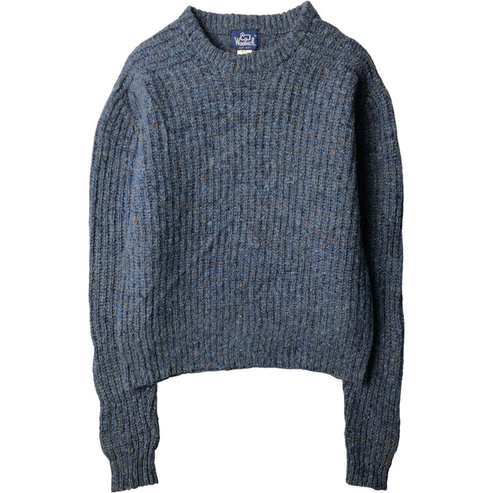 Vintage 1990'S WOOLRICH Color Nep Wool Knit Sweater, Made in England, Men's XL wool Navy blue Vintage Second Hand