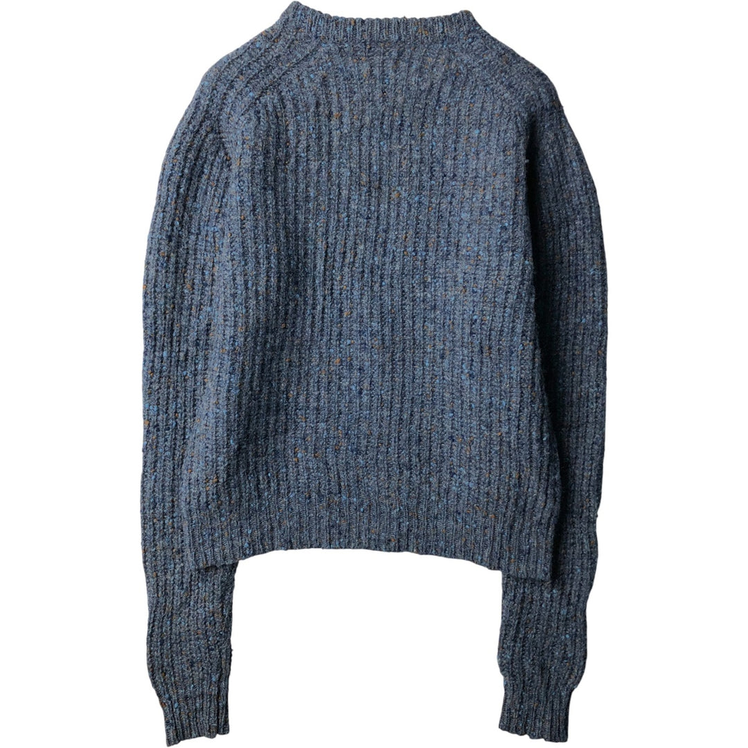 Vintage 1990'S WOOLRICH Color Nep Wool Knit Sweater, Made in England, Men's XL wool Navy blue Vintage Second Hand