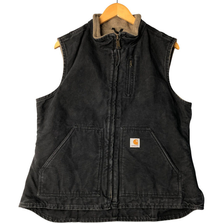 Carhartt FOR WOMEN Duck Vest, Women's Size L cotton black type Vintage Second Hand