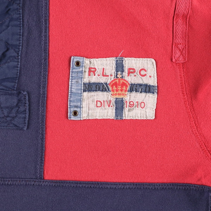 Ralph Lauren POLO by Ralph Lauren CUSTOM FIT long sleeve rugby shirt, men's M size cotton burgundy type Vintage Second Hand