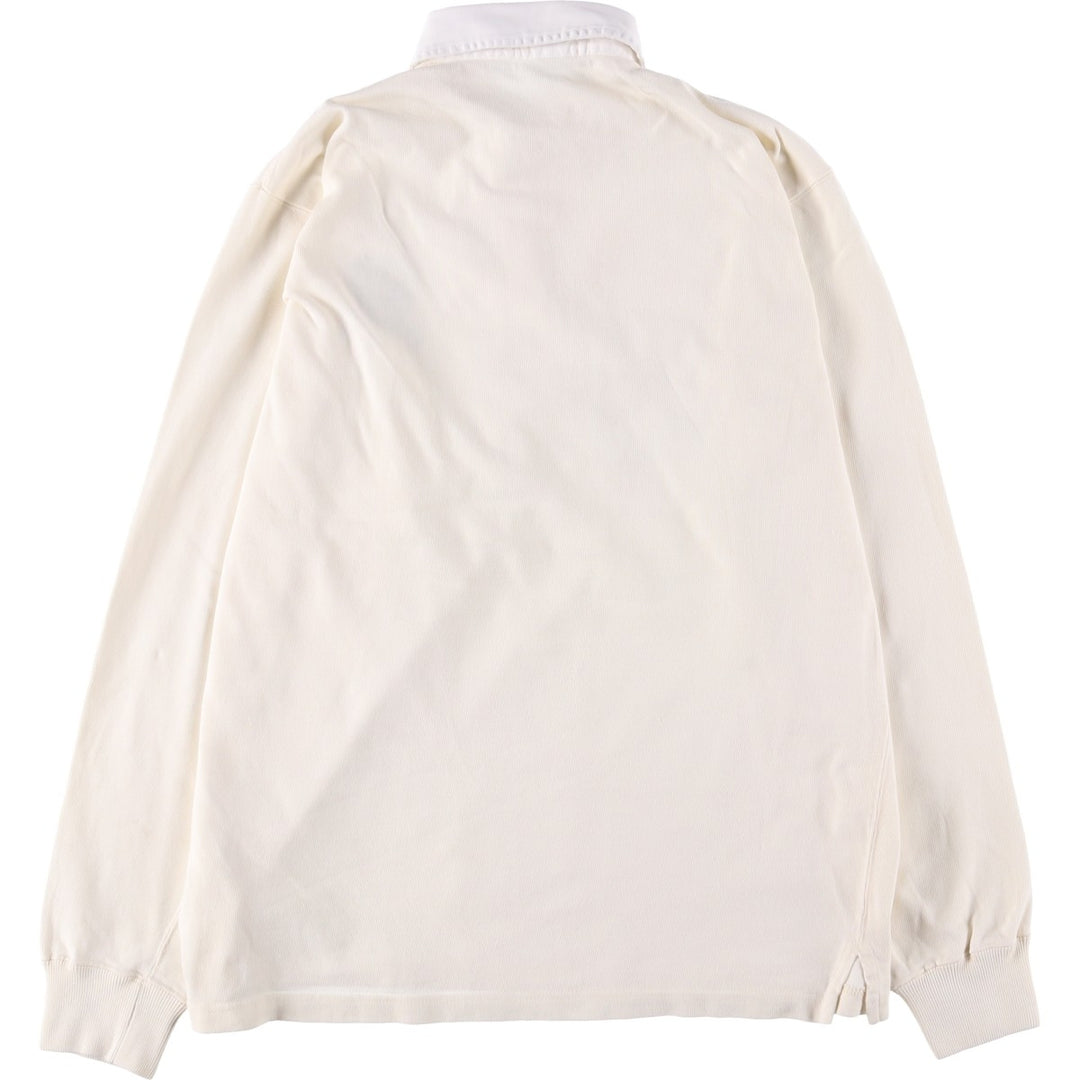 Ralph Lauren POLO by Ralph Lauren long sleeve rugby shirt, men's size L cotton pale white type Vintage Second Hand