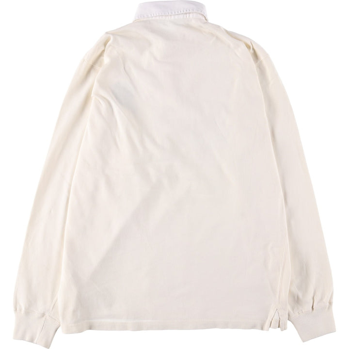 Ralph Lauren POLO by Ralph Lauren long sleeve rugby shirt, men's size L cotton pale white type Vintage Second Hand