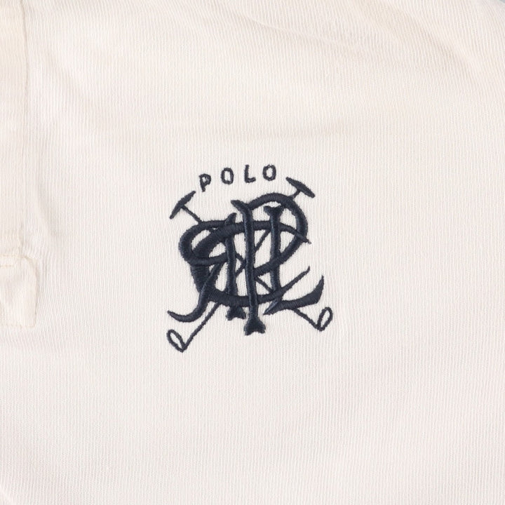 Ralph Lauren POLO by Ralph Lauren long sleeve rugby shirt, men's size L cotton pale white type Vintage Second Hand