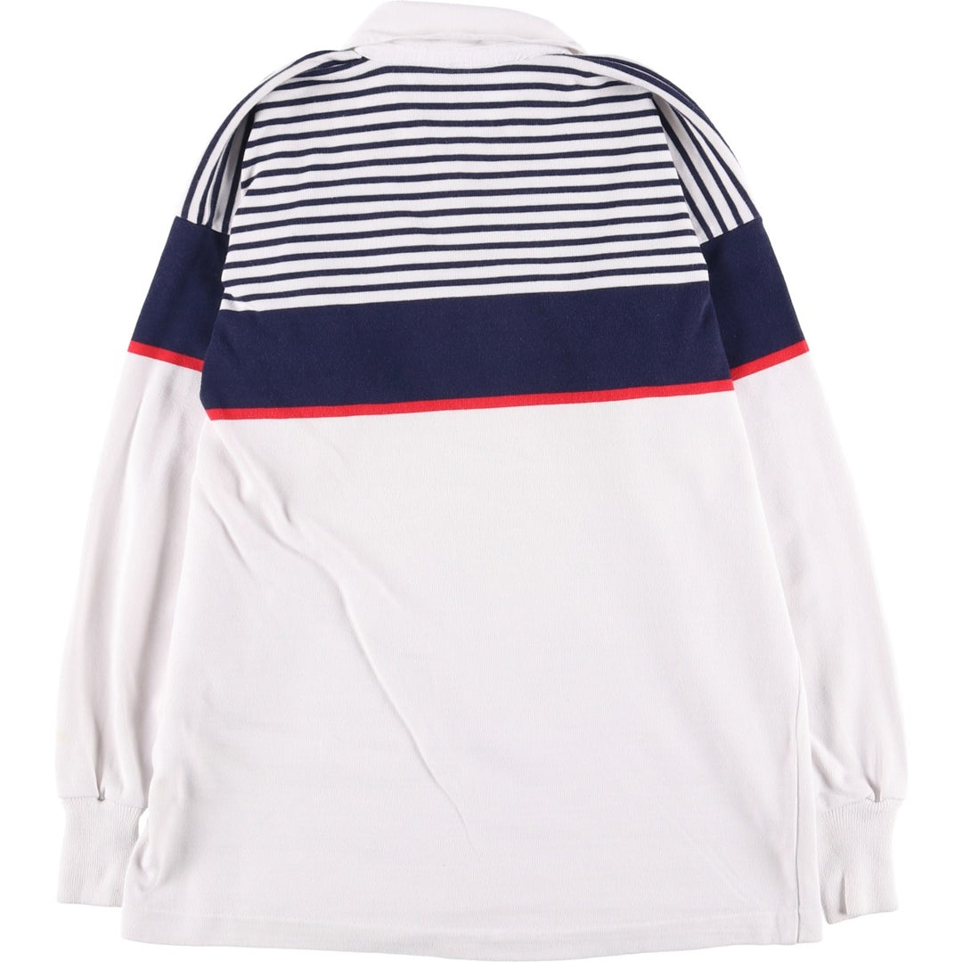 90'S Canterbury Multi-Border Long Sleeve Rugby Shirt, Men's Size L, Vintage cotton white type Vintage Second Hand