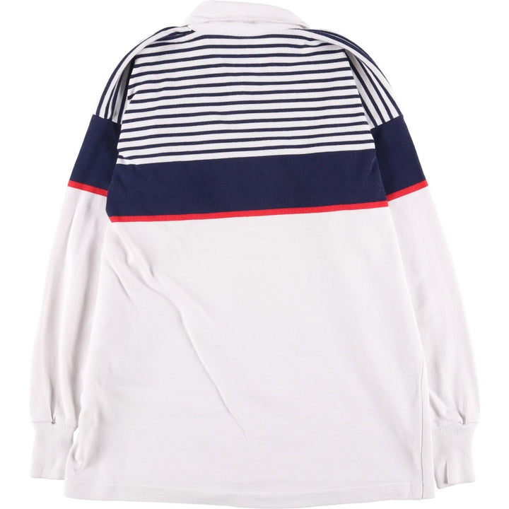 90'S Canterbury Multi-Border Long Sleeve Rugby Shirt, Men's Size L, Vintage cotton white type Vintage Second Hand