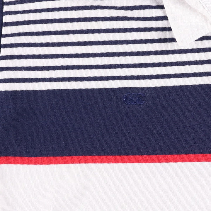 90'S Canterbury Multi-Border Long Sleeve Rugby Shirt, Men's Size L, Vintage cotton white type Vintage Second Hand