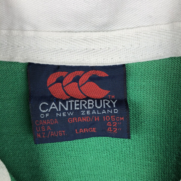 90'S Canterbury Two-Tone Long Sleeve Rugby Shirt, Men's Size L, Vintage cotton navy blue type Vintage Second Hand