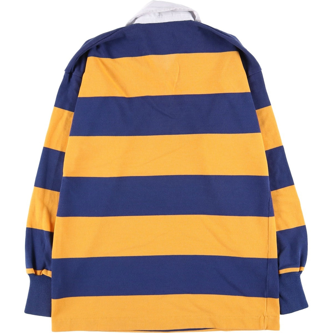 Vintage 90'S Canterbury striped long-sleeved rugby shirt, made in New Zealand, size L, men's cotton yellow type Vintage Second Hand
