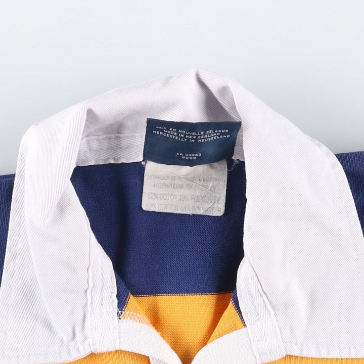 Vintage 90'S Canterbury striped long-sleeved rugby shirt, made in New Zealand, size L, men's cotton yellow type Vintage Second Hand
