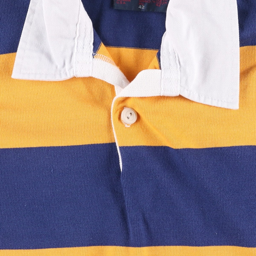 Vintage 90'S Canterbury striped long-sleeved rugby shirt, made in New Zealand, size L, men's cotton yellow type Vintage Second Hand