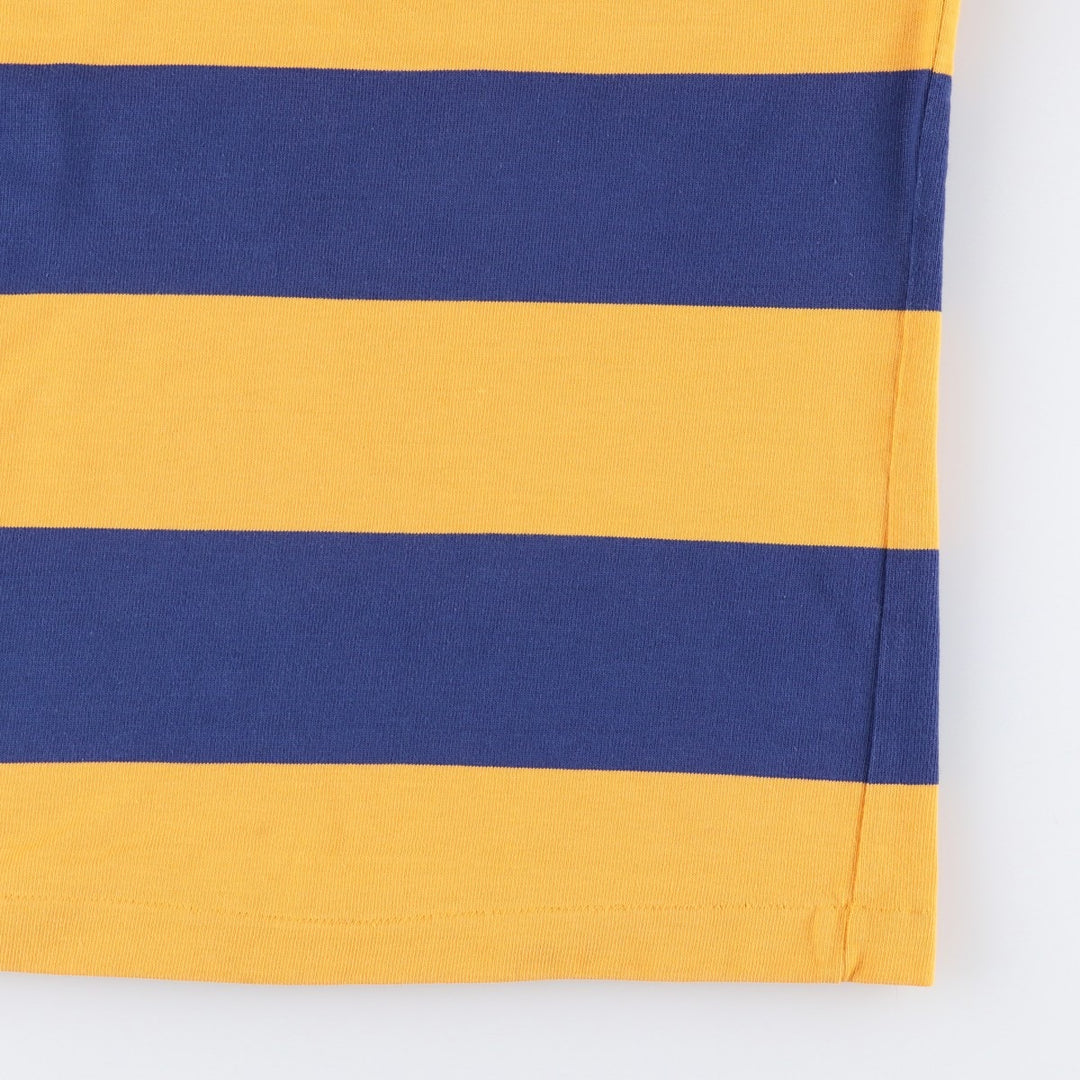 Vintage 90'S Canterbury striped long-sleeved rugby shirt, made in New Zealand, size L, men's cotton yellow type Vintage Second Hand