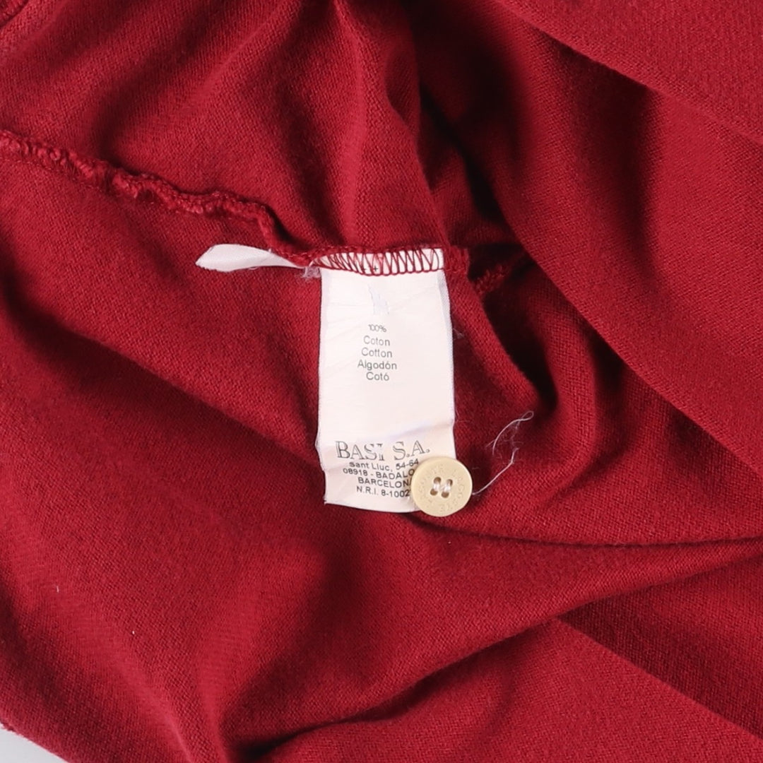 Lacoste long-sleeved rugby shirt, men's size XXL cotton burgundy type Vintage Second Hand