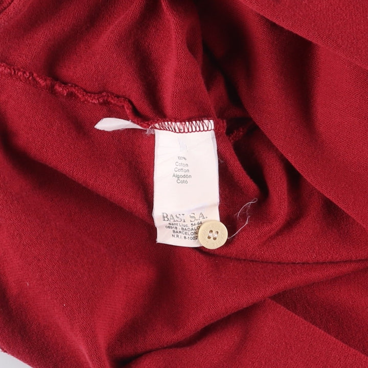 Lacoste long-sleeved rugby shirt, men's size XXL cotton burgundy type Vintage Second Hand