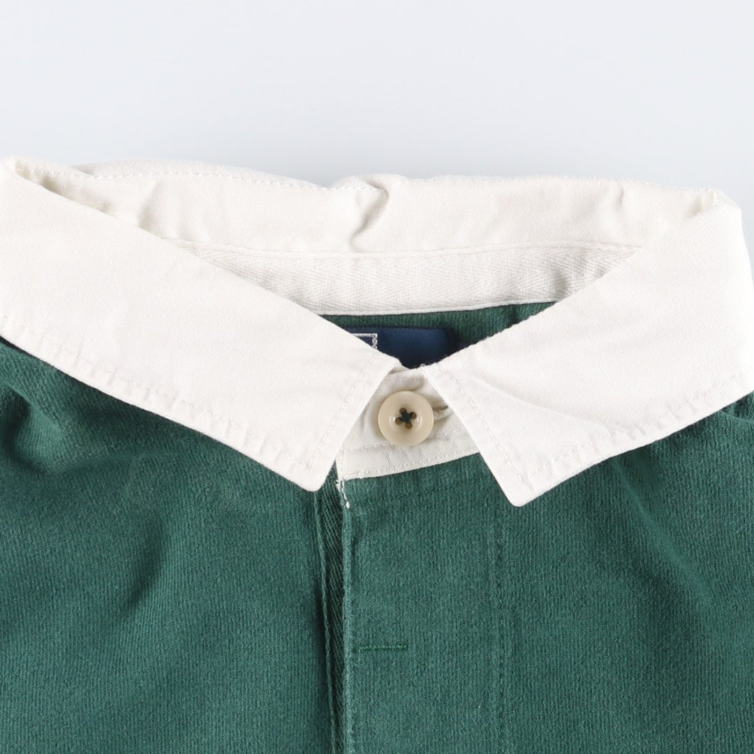 Ralph Lauren POLO by Ralph Lauren long sleeve rugby shirt, men's XL size cotton green type Vintage Second Hand