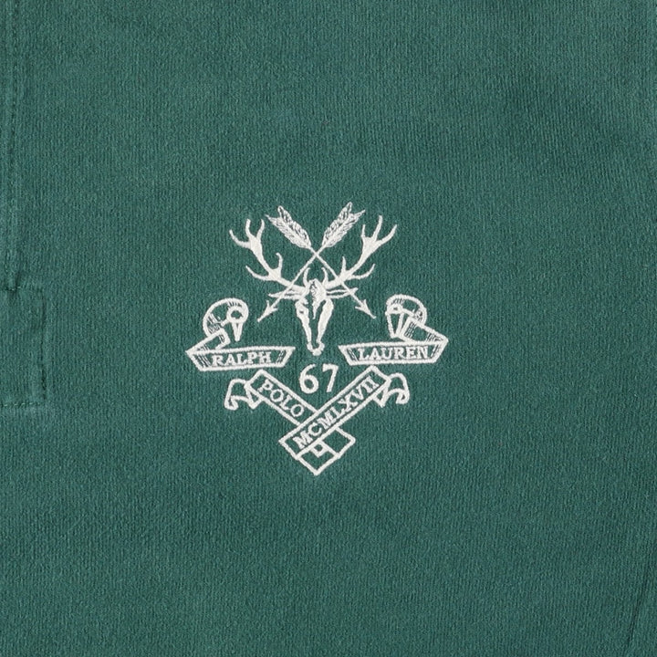 Ralph Lauren POLO by Ralph Lauren long sleeve rugby shirt, men's XL size cotton green type Vintage Second Hand
