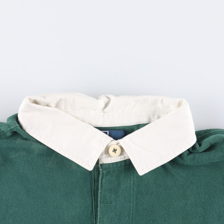 Ralph Lauren POLO by Ralph Lauren long sleeve rugby shirt, men's XL size cotton green type Vintage Second Hand