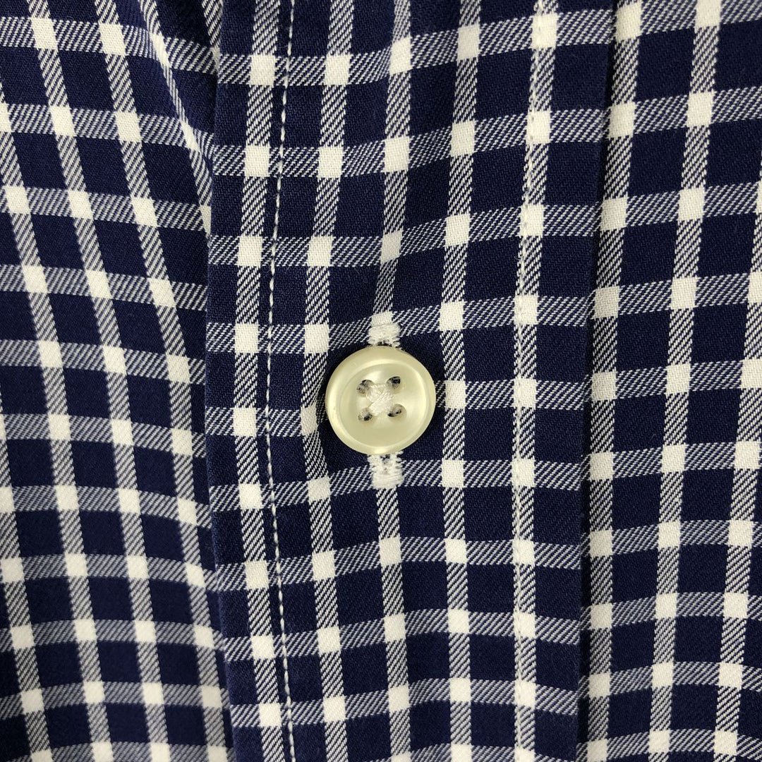 Ralph Lauren POLO by Ralph Lauren CURHAM SPORT long-sleeved cotton check shirt, men's size XL cotton navy blue type Vintage Second Hand