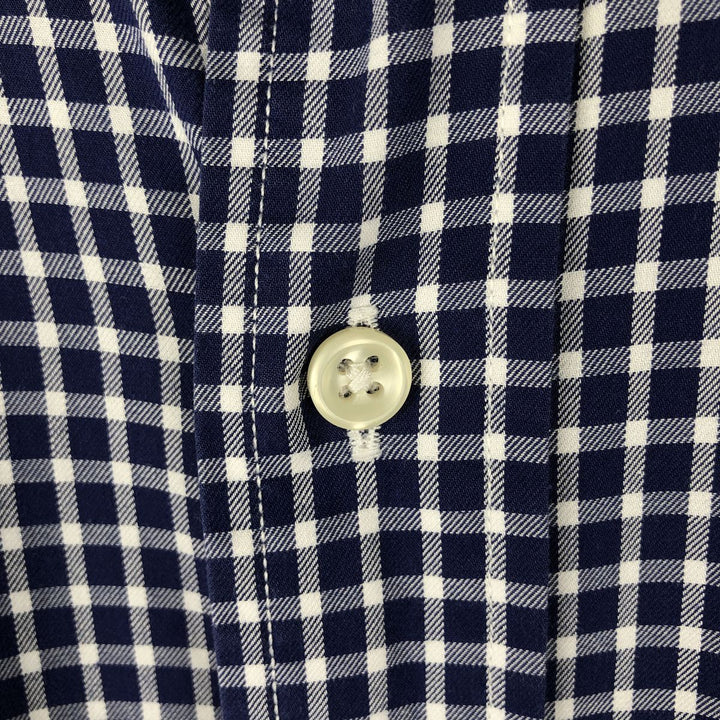 Ralph Lauren POLO by Ralph Lauren CURHAM SPORT long-sleeved cotton check shirt, men's size XL cotton navy blue type Vintage Second Hand