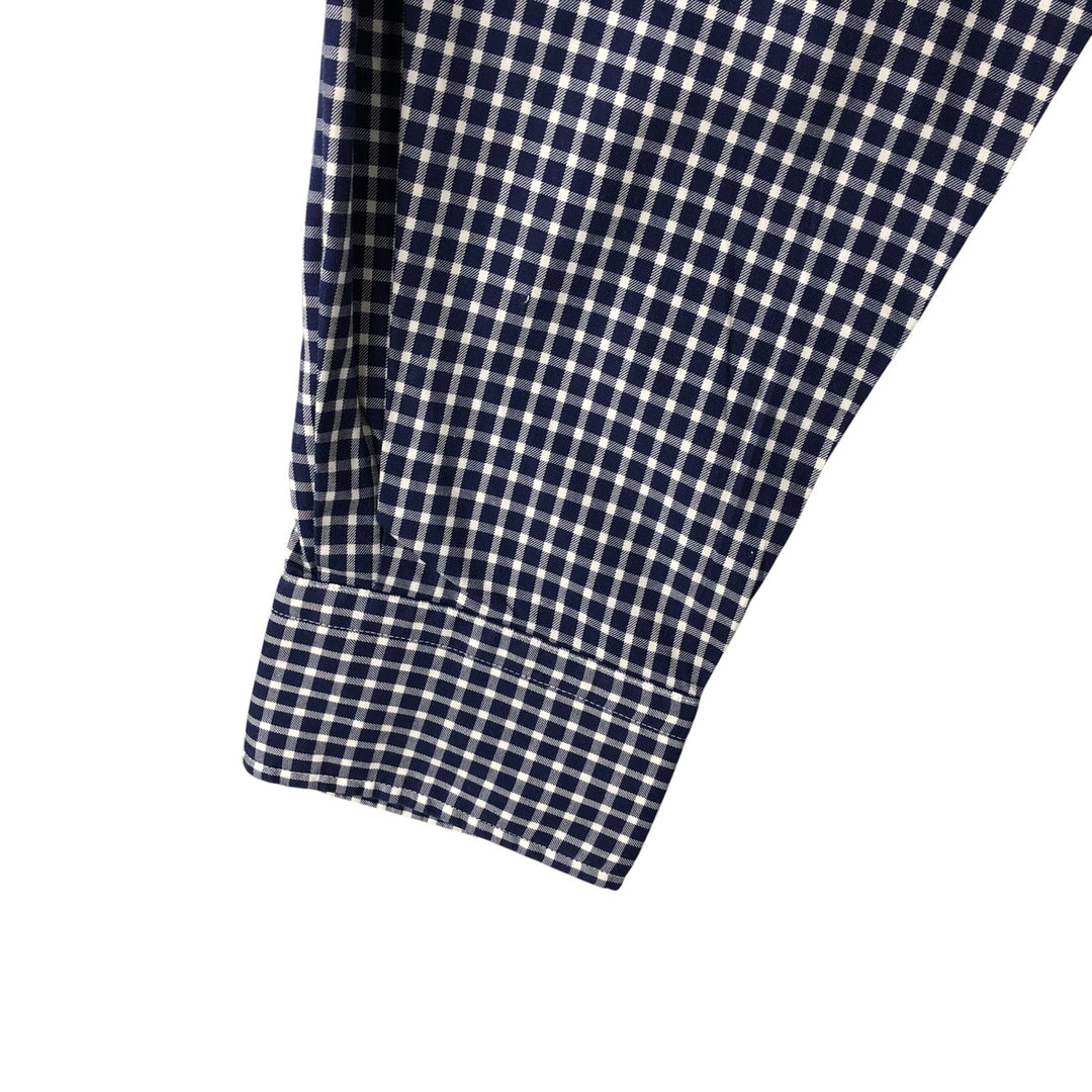 Ralph Lauren POLO by Ralph Lauren CURHAM SPORT long-sleeved cotton check shirt, men's size XL cotton navy blue type Vintage Second Hand