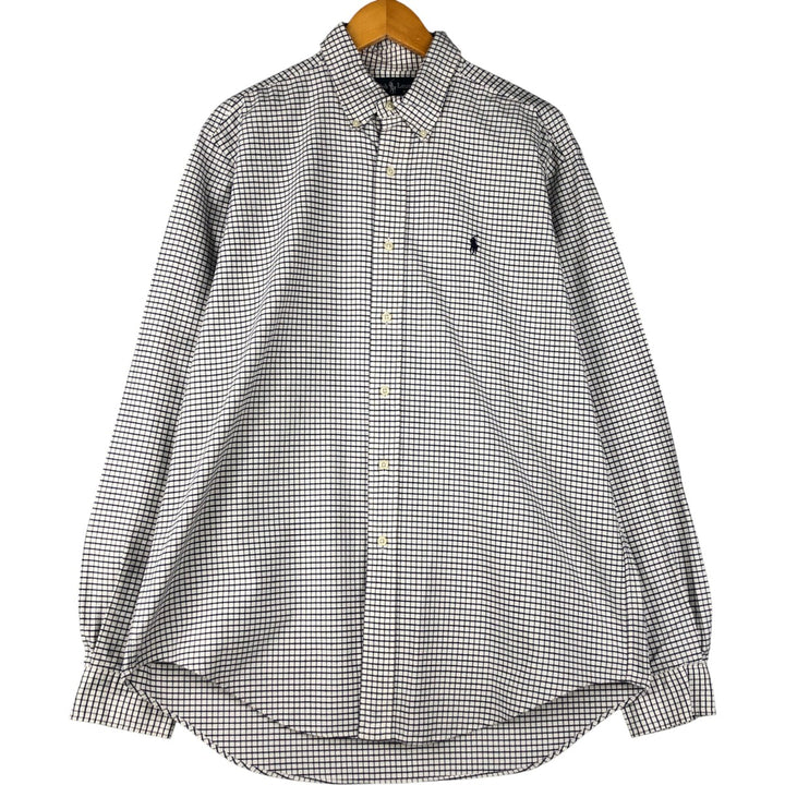 Ralph Lauren YARMOUTH Long Sleeve Button-Down Striped Shirt, Men's Size L cotton white type Vintage Second Hand