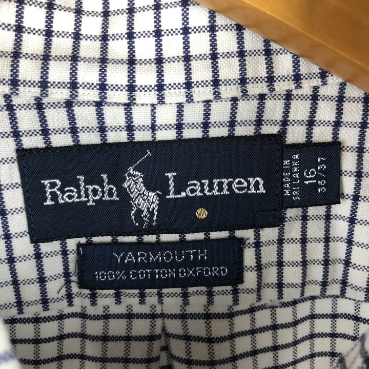 Ralph Lauren YARMOUTH Long Sleeve Button-Down Striped Shirt, Men's Size L cotton white type Vintage Second Hand