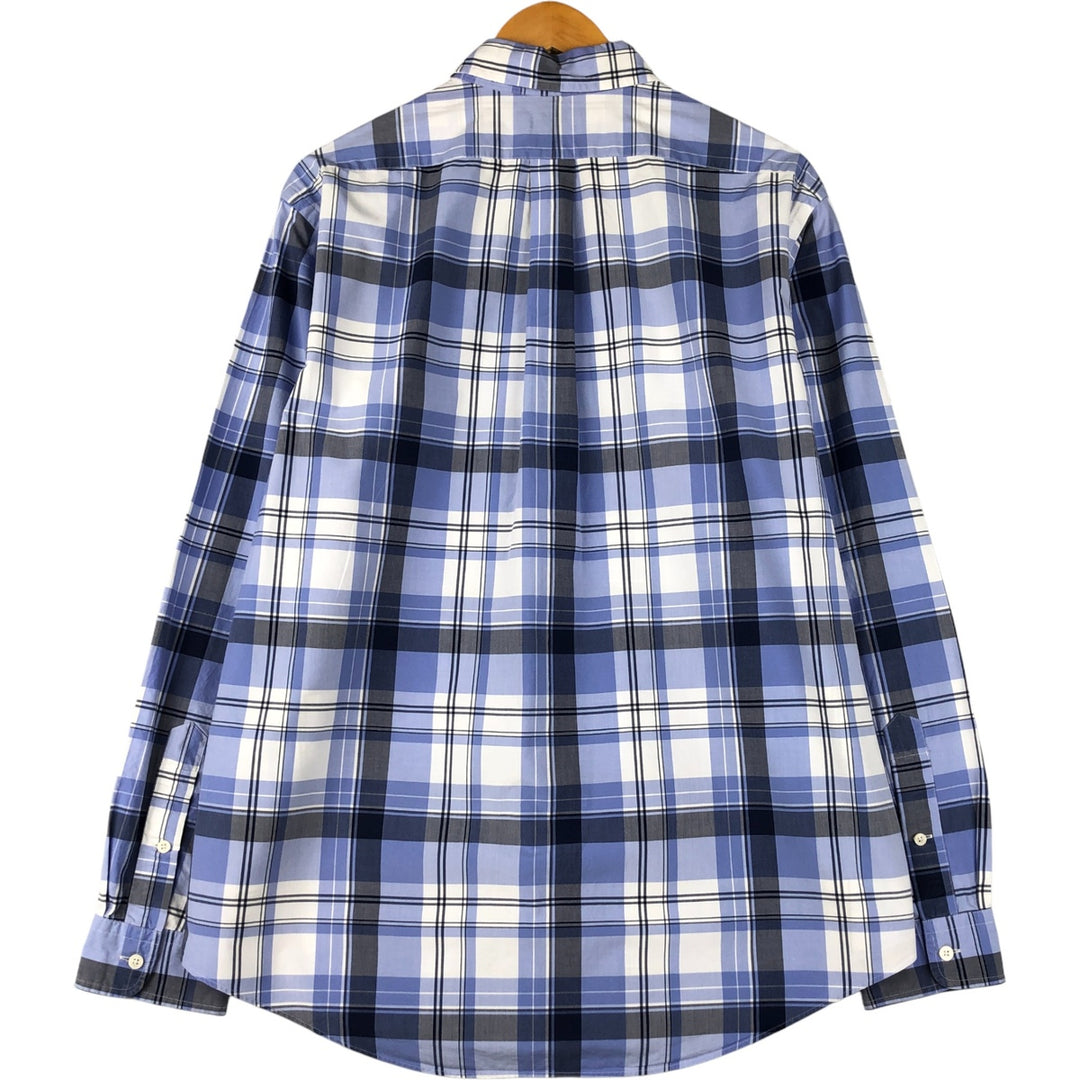 Ralph Lauren POLO GOLF Custom Fit Long Sleeve Button-Down Check Shirt, Men's Size XL cotton Blue type light blue Vintage Second Hand