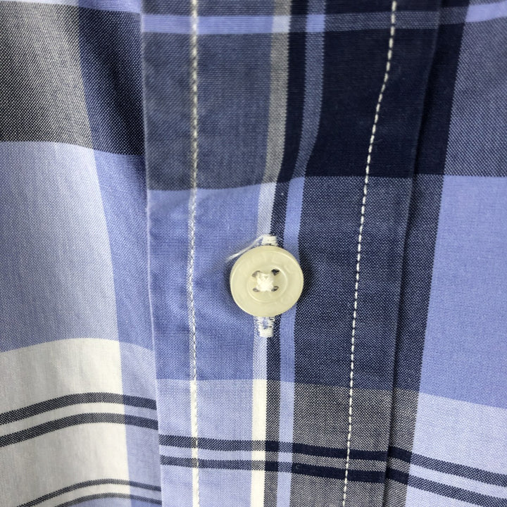 Ralph Lauren POLO GOLF Custom Fit Long Sleeve Button-Down Check Shirt, Men's Size XL cotton Blue type light blue Vintage Second Hand