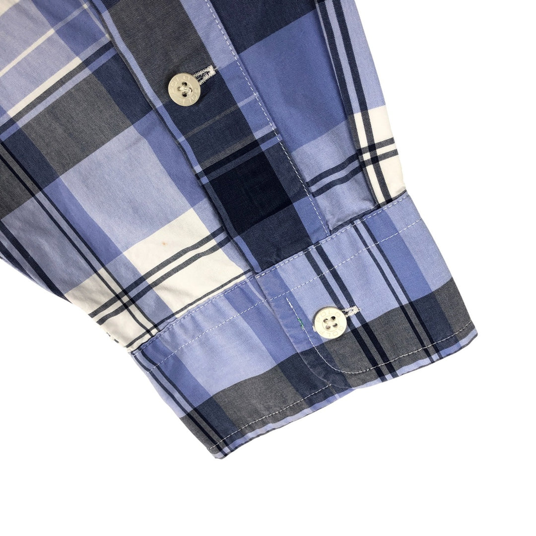 Ralph Lauren POLO GOLF Custom Fit Long Sleeve Button-Down Check Shirt, Men's Size XL cotton Blue type light blue Vintage Second Hand