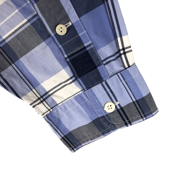 Ralph Lauren POLO GOLF Custom Fit Long Sleeve Button-Down Check Shirt, Men's Size XL cotton Blue type light blue Vintage Second Hand