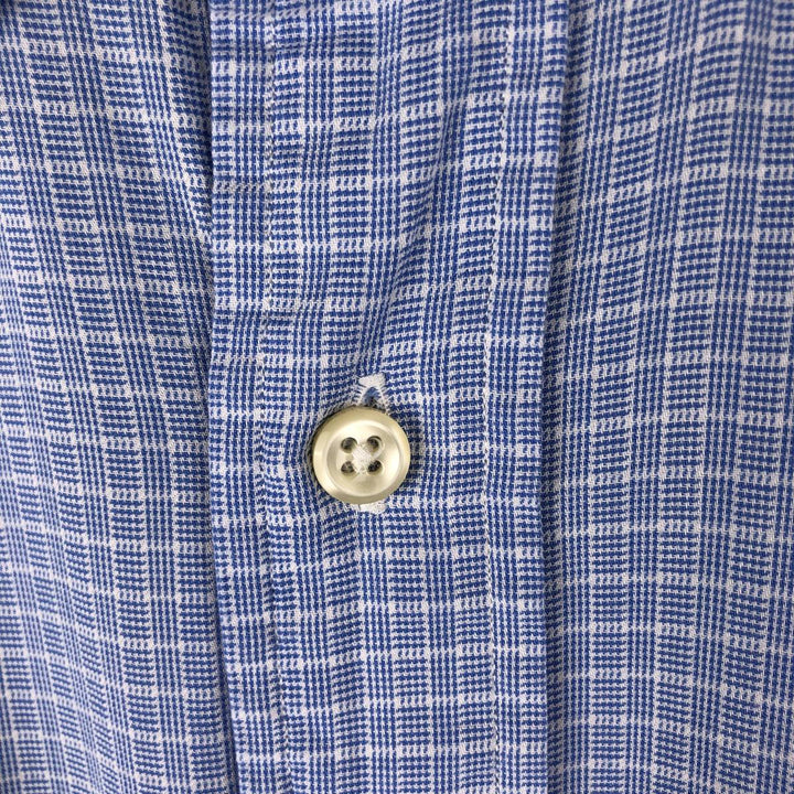 Ralph Lauren YARMOUTH Long Sleeve Button-Down Check Shirt, Men's Size M cotton Blue type light blue Vintage Second Hand