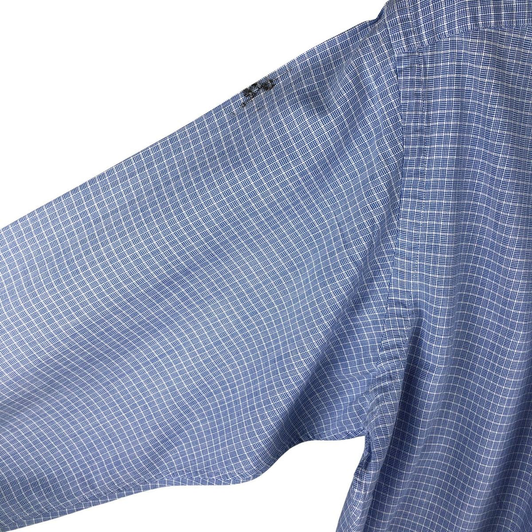 Ralph Lauren YARMOUTH Long Sleeve Button-Down Check Shirt, Men's Size M cotton Blue type light blue Vintage Second Hand