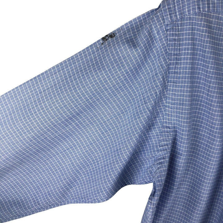 Ralph Lauren YARMOUTH Long Sleeve Button-Down Check Shirt, Men's Size M cotton Blue type light blue Vintage Second Hand