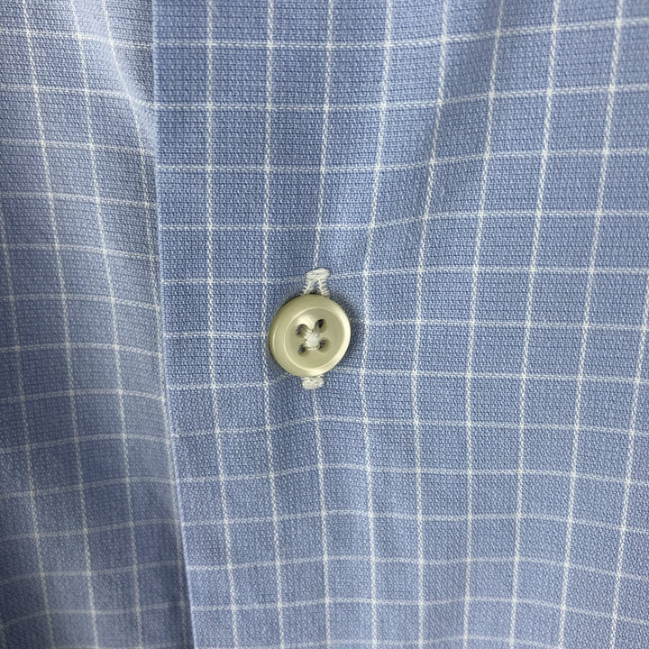 Ralph Lauren POLO by Ralph Lauren WARWICK long-sleeved cotton check shirt, men's size L cotton Blue type light blue Vintage Second Hand